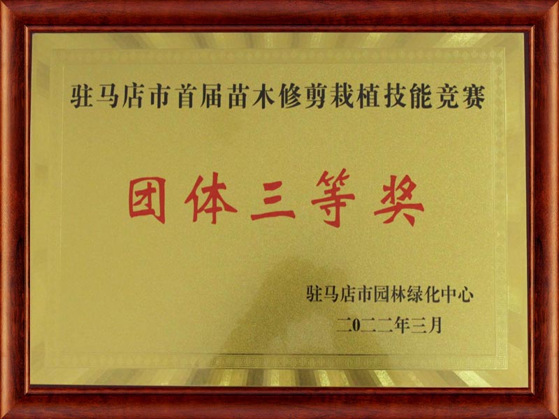 苗木修剪栽植技能競賽團(tuán)體三等獎